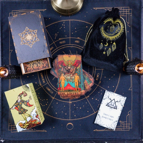 The Smith-Waite Tarot Borderless Vintage Eco Linen Tarot Cards