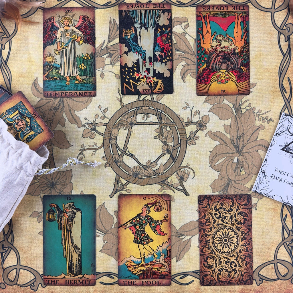 The Smith-Waite Tarot Borderless Vintage Eco Linen Tarot Cards